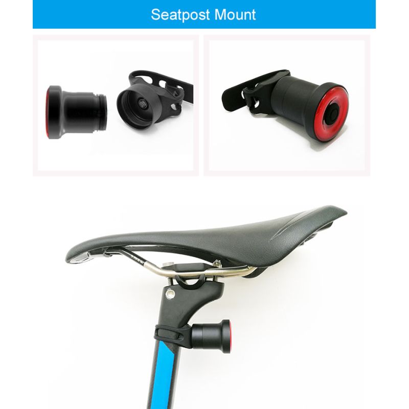 XLITE100 intelligent cykel baglygte superlys USB smart cykelbremse auto/manuelt mode cykeltilbehør sikkerhed