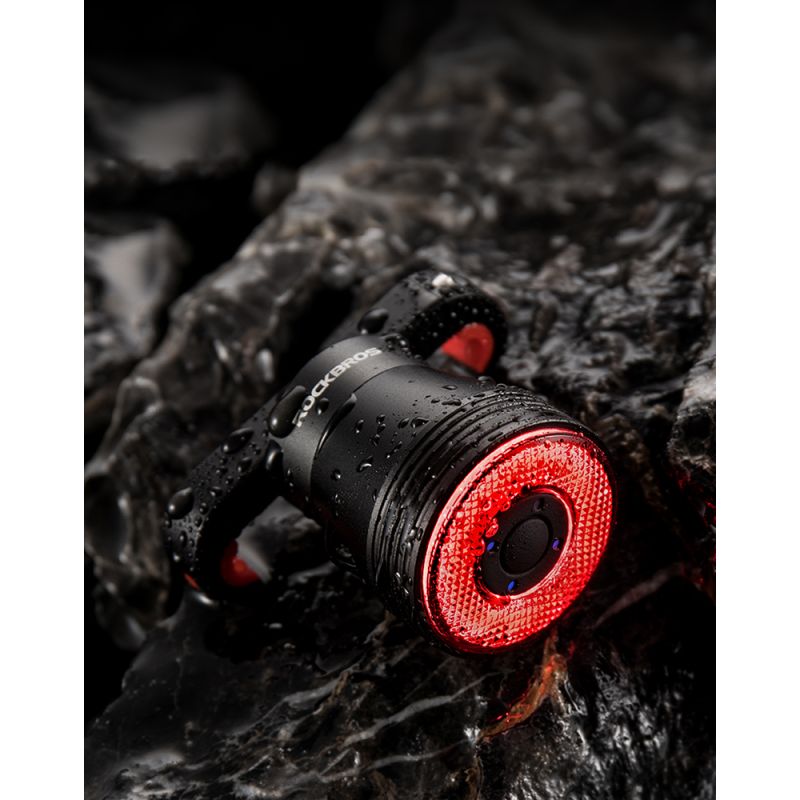 ROCKBROS Q5 cykelsmart lys cykelsikkerhed LED cykelbaglygte IPx6 vandtæt auto bremsesensor lys