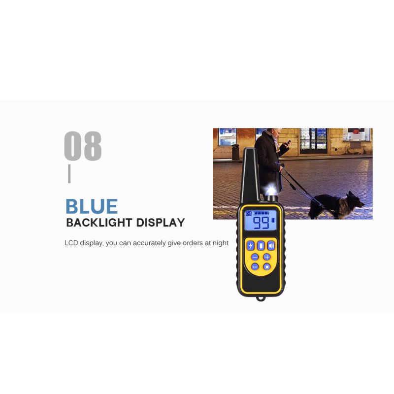 800m Elektrisk Hundetræningskrave Vandtæt Genopladelig Justerbare Vibrationer LCD-skærm Kæledyrstræning