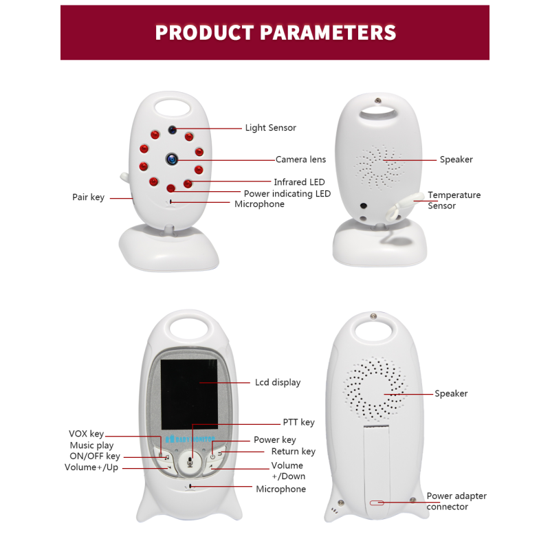 VB601 trådløs video babyalarm med natsyn og temperaturovervågning for ultimativ babysikkerhed og babykomfort