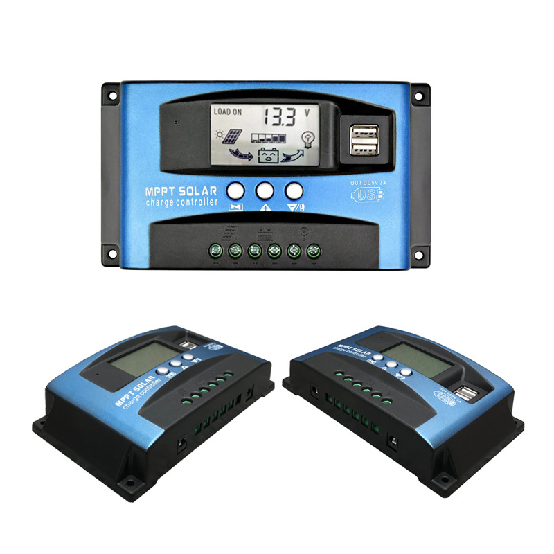 Effektiv MPPT solopladningscontroller 30A-100A med Dual USB LCD-skærm Automatisk MPPT-sporing til solenergi