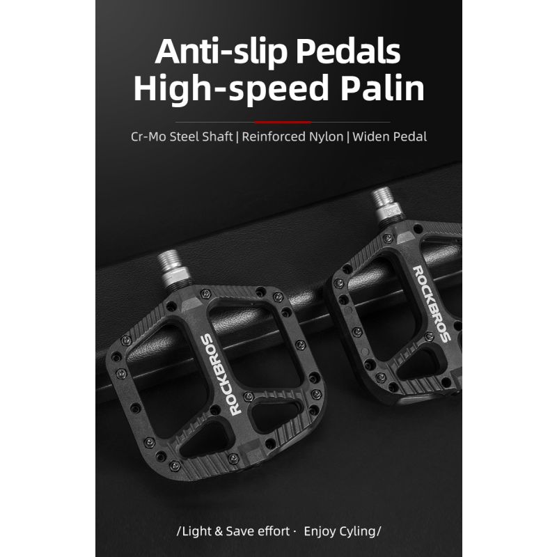 ROCKBROS ultralet cykelpedaler til MTB BMX landevejscykler nylon forseglede lejer holdbar skridsikker stabilitet