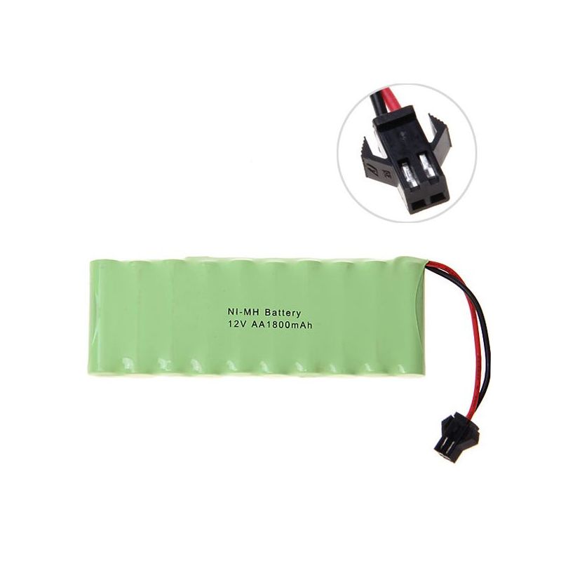 12V AA 1800mAh Ni-MH genopladeligt batteri stort SM-stik miljøvenligt til alsidig batterianvendelse