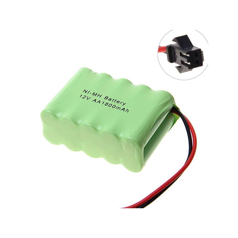 12V AA 1800mAh Ni-MH genopladeligt batteri SM-stik miljøvenlig energiløsning til legetøj stabil ydeevne