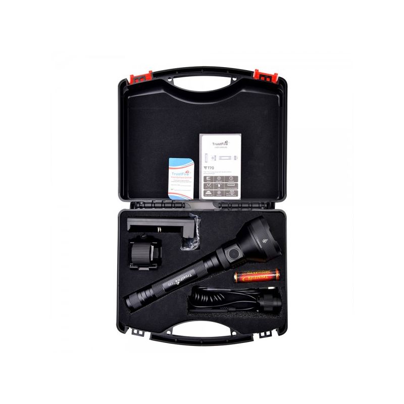 TrustFire T70 Kit 2300 lumen LED lommelygte 1000 meter rækkevidde ideel til camping og udendørs eventyr