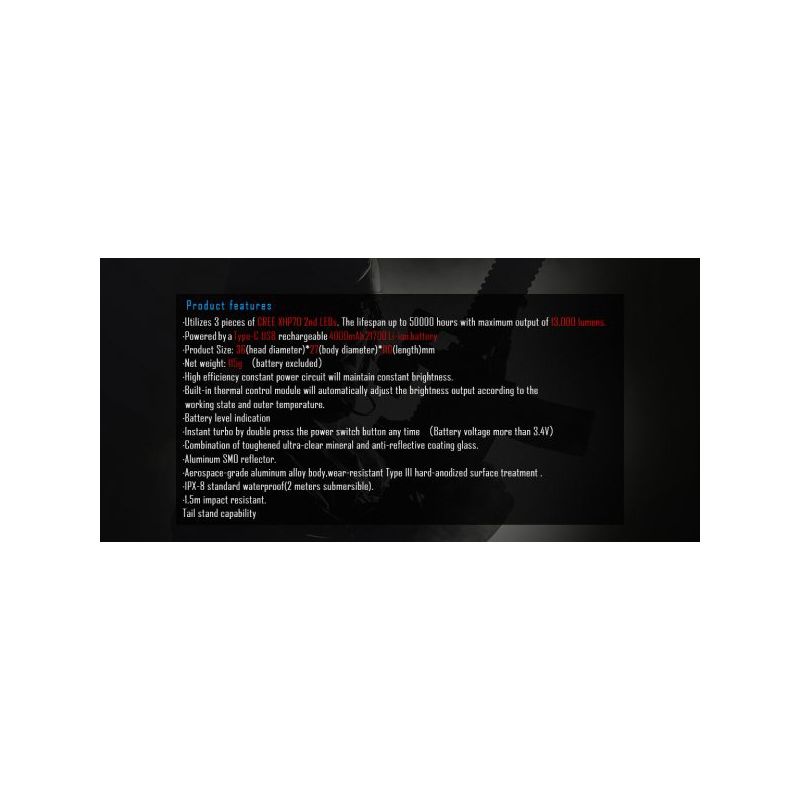 IMALENT MS03 XHP70 EDC lommelygte 13000 lumen 324 meter lysstråle kompakt og genopladelig udendørs lommelygte