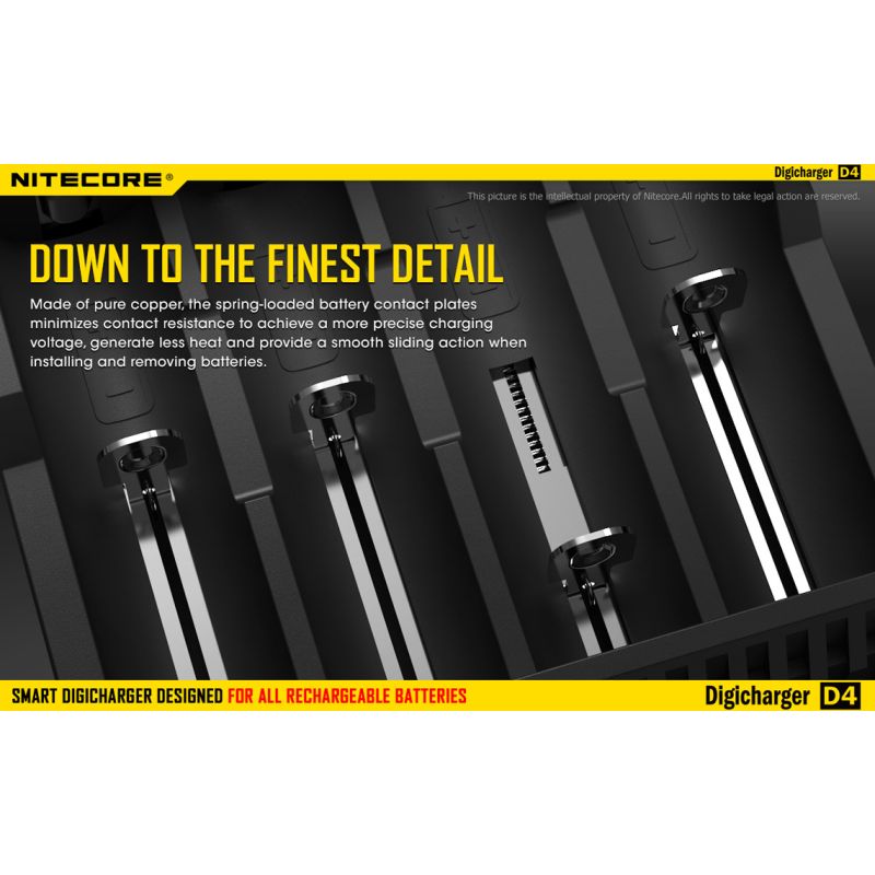 NITECORE D4 DELICHARGER LCD DISPLAY batteri oplader intelligent opladning Li-ion 18650 14500 26650 kompatibel