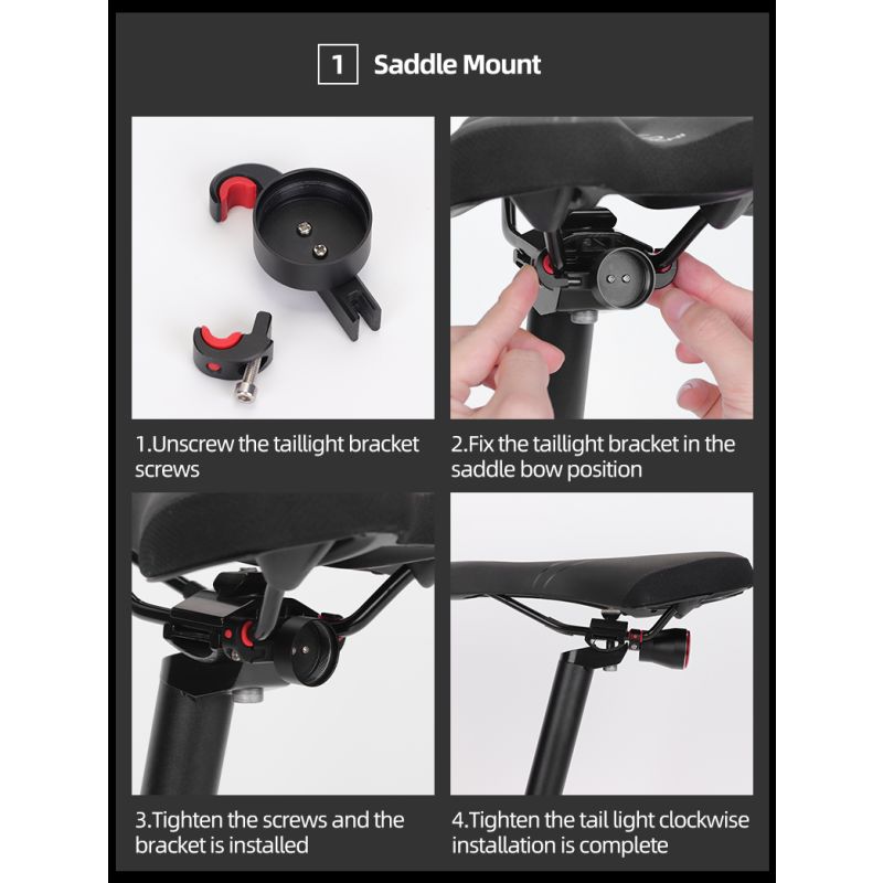 ROCKBROS Q5 cykelsmart lys cykelsikkerhed LED cykelbaglygte IPx6 vandtæt auto bremsesensor lys