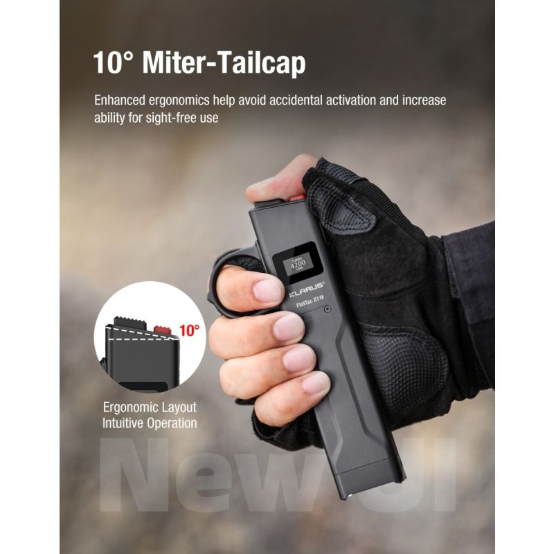 Klarus X1 EDC Taktisk Lommelygte 4200LM Ultra-tynd, Luminus SST-70 LED Udendørs Nødlygte