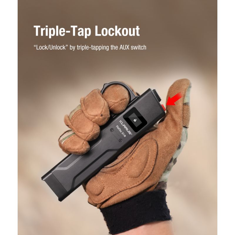 Klarus X1 EDC Taktisk Lommelygte 4200LM Ultra-tynd, Luminus SST-70 LED Udendørs Nødlygte