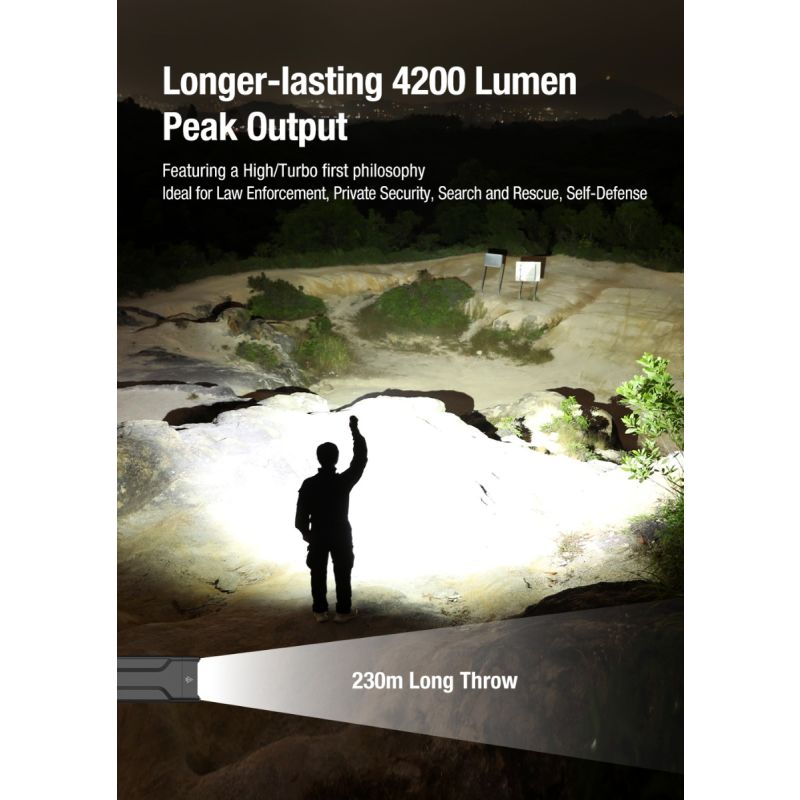 Klarus X1 EDC Taktisk Lommelygte 4200LM Ultra-tynd, Luminus SST-70 LED Udendørs Nødlygte