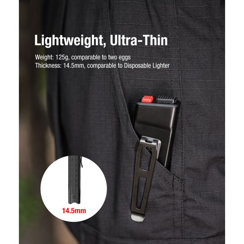 Klarus X1 EDC Taktisk Lommelygte 4200LM Ultra-tynd, Luminus SST-70 LED Udendørs Nødlygte