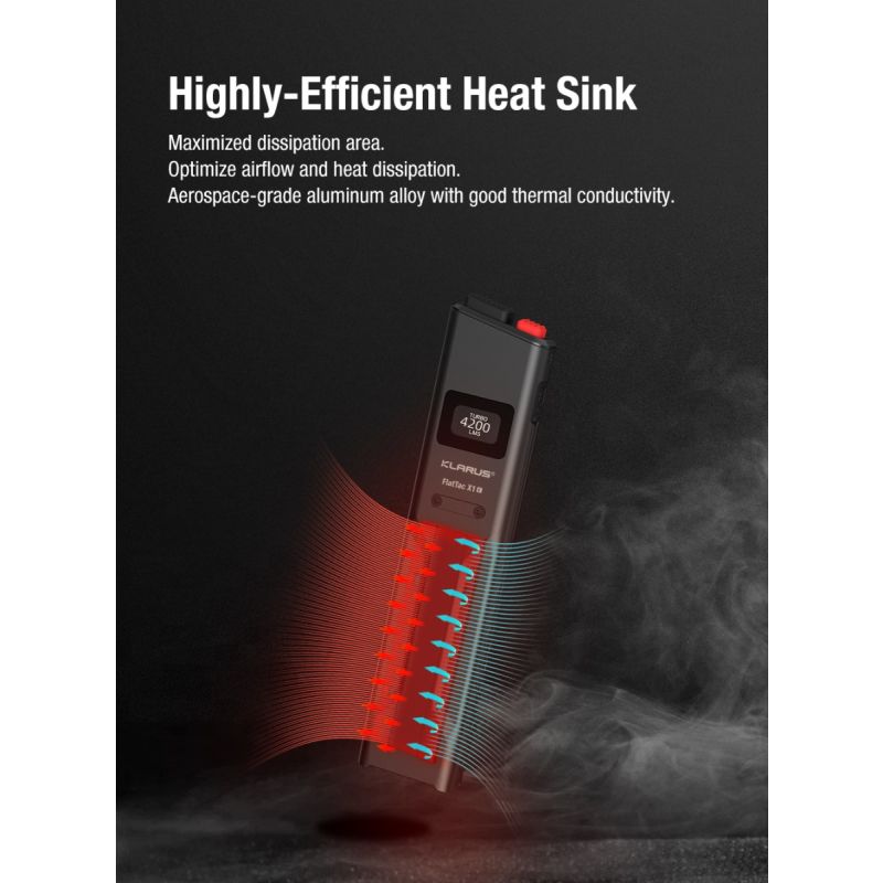 Klarus X1 EDC Taktisk Lommelygte 4200LM Ultra-tynd, Luminus SST-70 LED Udendørs Nødlygte