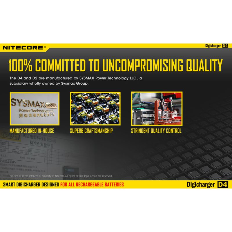 NITECORE D4 DELICHARGER LCD DISPLAY batteri oplader intelligent opladning Li-ion 18650 14500 26650 kompatibel