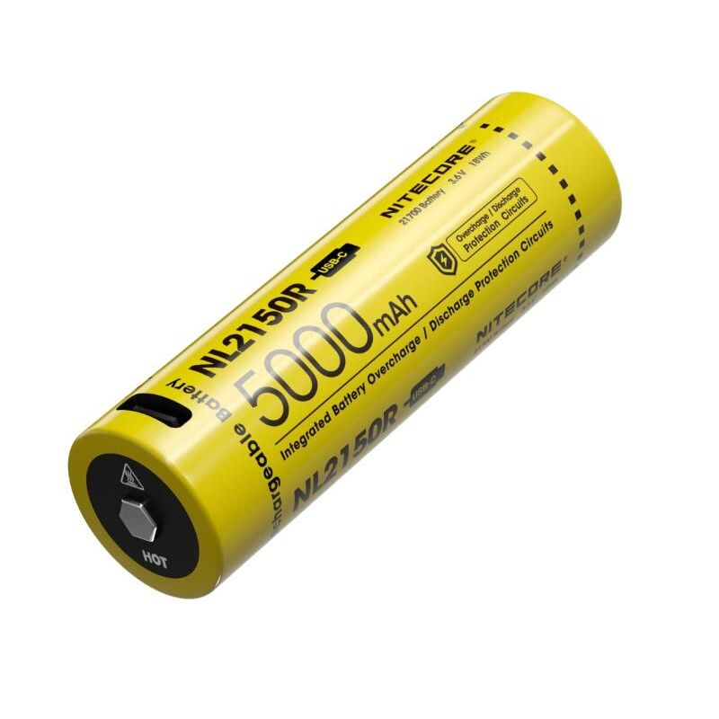 Oplev NITECORE NL2150R 5000mAh 3.6V kompakt 21700 USB-C Li-ion batteri til elektronik og camping