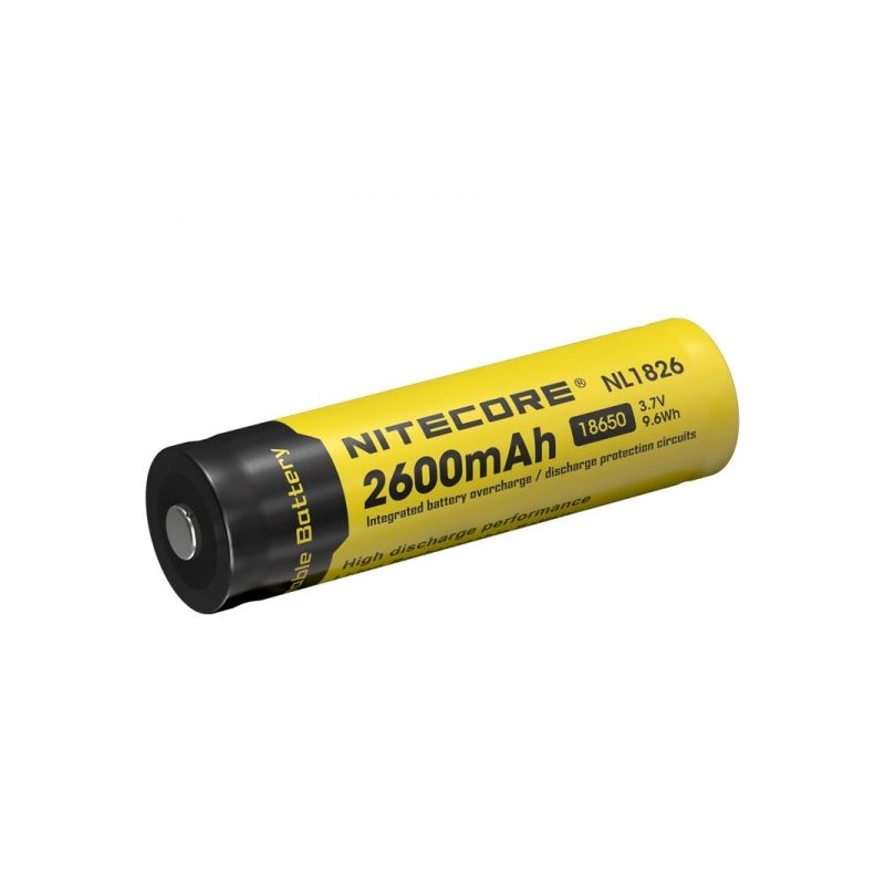 Nitecore 18650 Li-ion batteri NL1826 2600mAh 3.7V til lommelygter og kameraer pålidelig og hurtig opladning