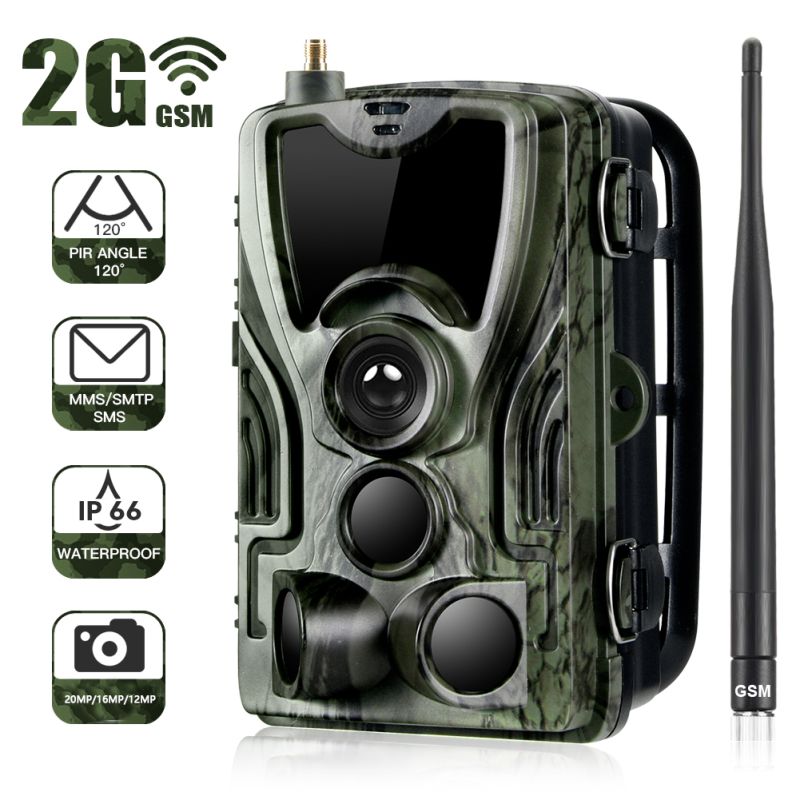 HC801M Trail Wildlife Camera 20MP 1080P med 2G MMS SMS Perfekt til Vildtfotografi og Naturobservation