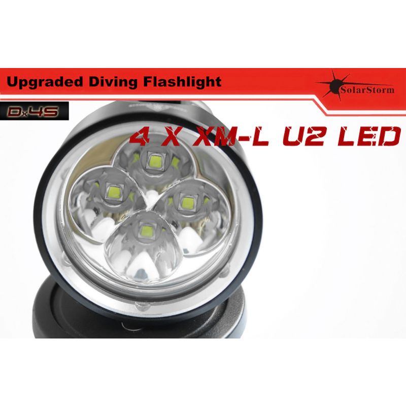 Oplev Solarstorm DX4S 4xU2 3200-lumen undervandslommelygte ideel til dykkerentusiaster med holdbar IPX8 design