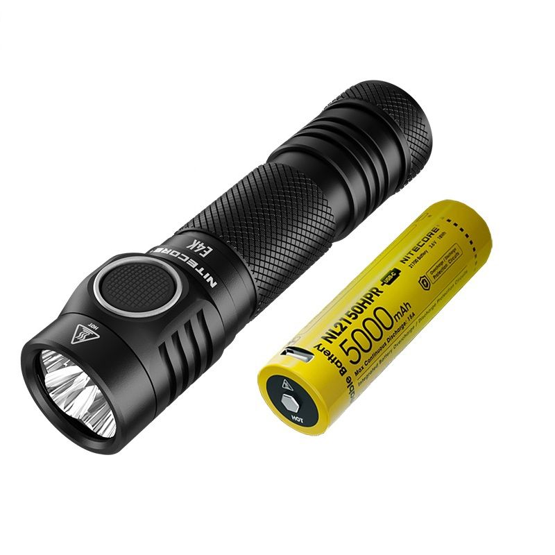 Nitecore E4K lommelygte 4400 lumen XP-L2 V6 LED kompakt design IP68 vejrbestandig til udendørs belysning