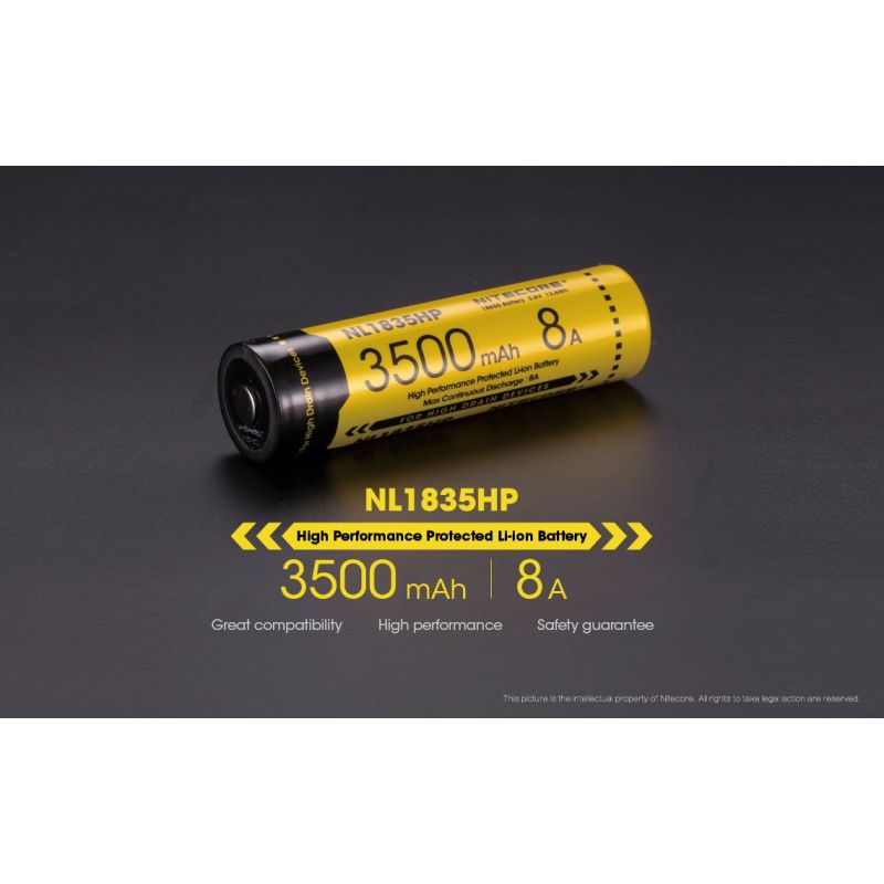 Effektiv Nitecore NL1835HP 3500mAh højtydende 18650 batteri perfekt til lommelygte og udendørs entusiaster