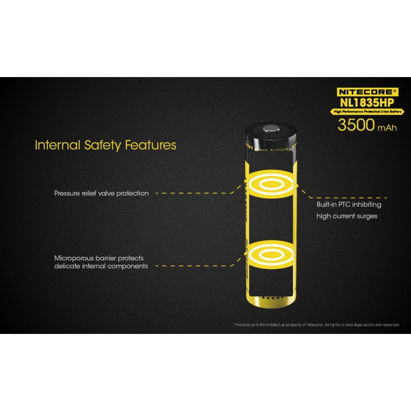 Effektiv Nitecore NL1835HP 3500mAh højtydende 18650 batteri perfekt til lommelygte og udendørs entusiaster