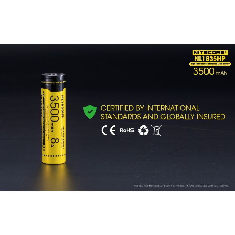 Effektiv Nitecore NL1835HP 3500mAh højtydende 18650 batteri perfekt til lommelygte og udendørs entusiaster