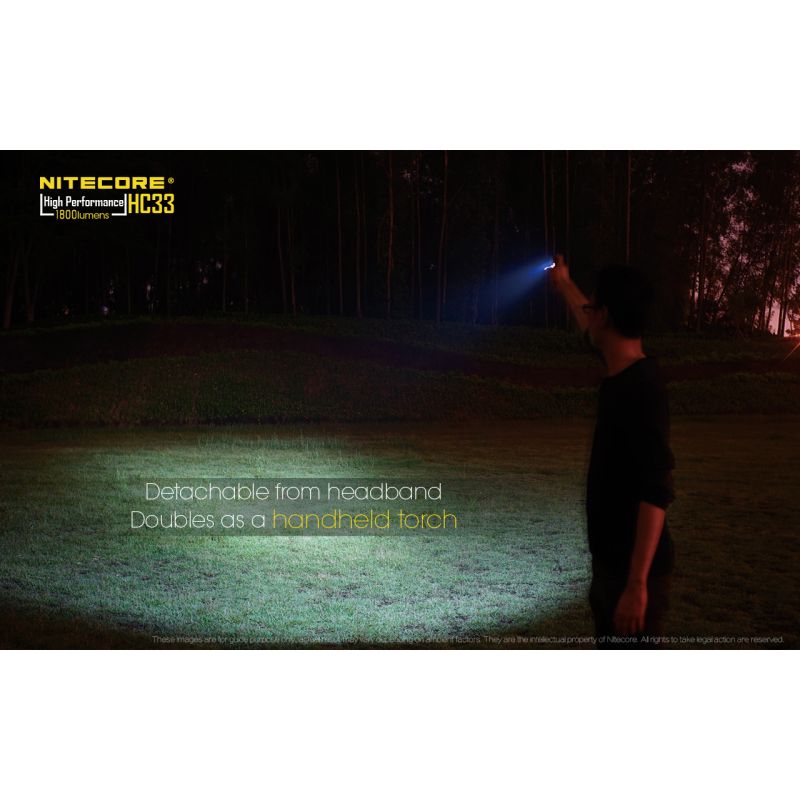 Nitecore HC33 XHP35 LED forlygte 1800 lumen genopladelig udendørs belysning camping hjelmkompatibel multifunktionel
