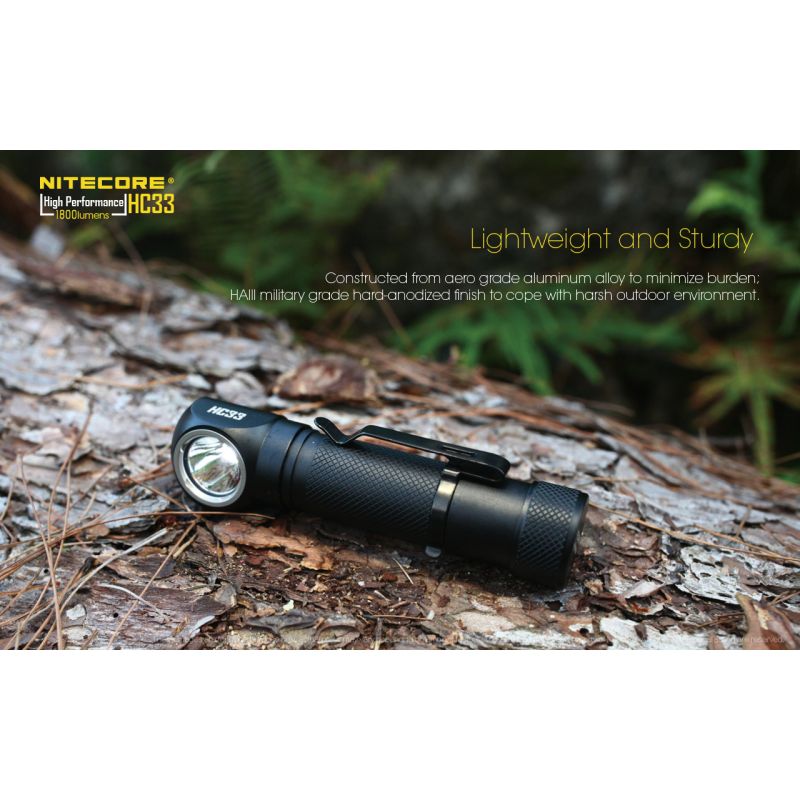 Nitecore HC33 XHP35 LED forlygte 1800 lumen genopladelig udendørs belysning camping hjelmkompatibel multifunktionel