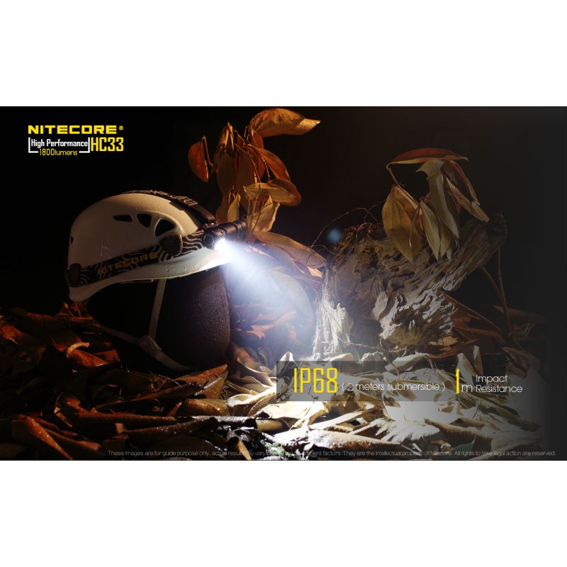 Nitecore HC33 XHP35 LED forlygte 1800 lumen genopladelig udendørs belysning camping hjelmkompatibel multifunktionel