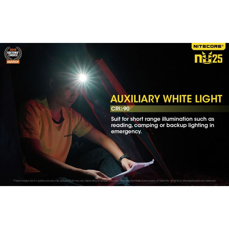 Nitecore NU25 XP-G2 S3 LED 360 lumen genopladelig forlygte letvægts forlygte ideel til campingudstyr og nat synlighed