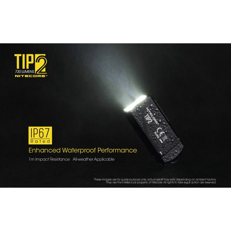 Oplev NITECORE TIP2 USB genopladelig 720 lumen nøglering lommelygte kompakt design til hverdagsbrug og camping