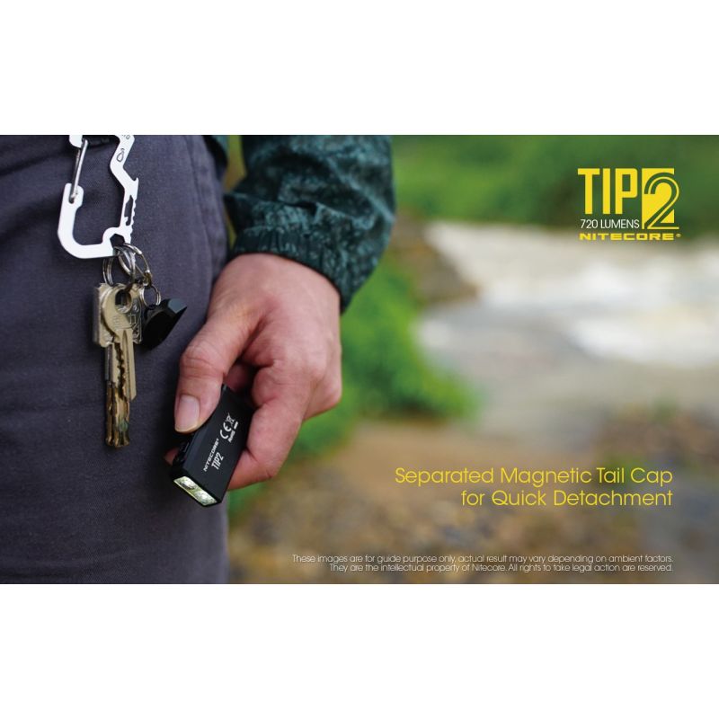 Oplev NITECORE TIP2 USB genopladelig 720 lumen nøglering lommelygte kompakt design til hverdagsbrug og camping