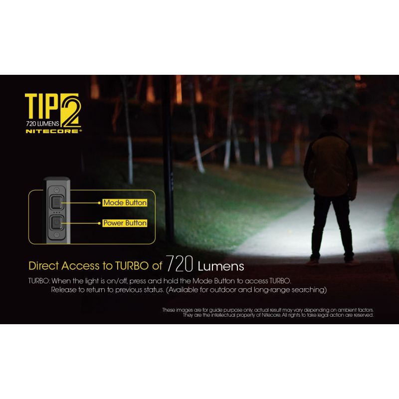 Oplev NITECORE TIP2 USB genopladelig 720 lumen nøglering lommelygte kompakt design til hverdagsbrug og camping
