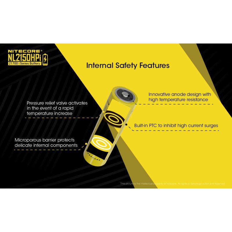 NITECORE NL2150HPI 5000mAh 3.6V 21700 Li-ion batteri høj ydeevne og sikkerhed for elektroniske enheder