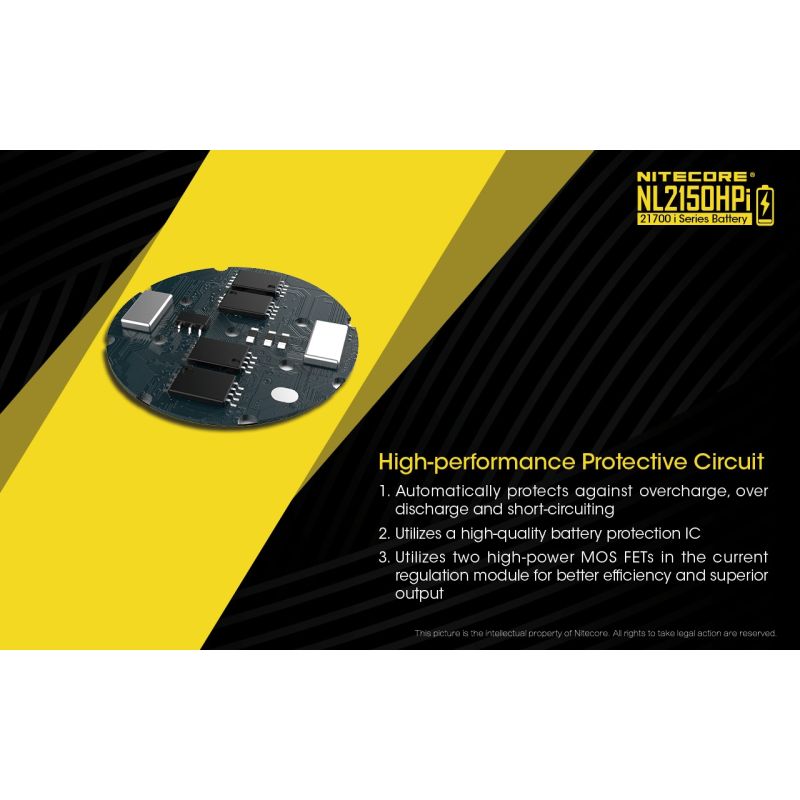 NITECORE NL2150HPI 5000mAh 3.6V 21700 Li-ion batteri høj ydeevne og sikkerhed for elektroniske enheder