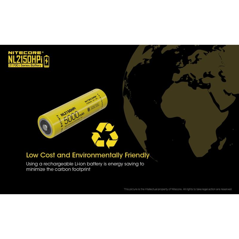 NITECORE NL2150HPI 5000mAh 3.6V 21700 Li-ion batteri høj ydeevne og sikkerhed for elektroniske enheder