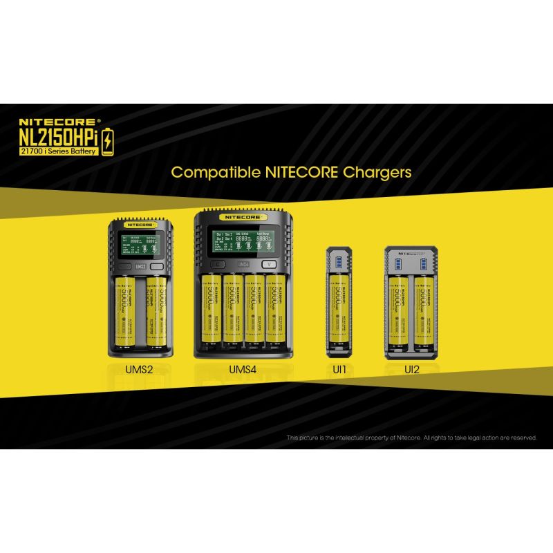 NITECORE NL2150HPI 5000mAh 3.6V 21700 Li-ion batteri høj ydeevne og sikkerhed for elektroniske enheder