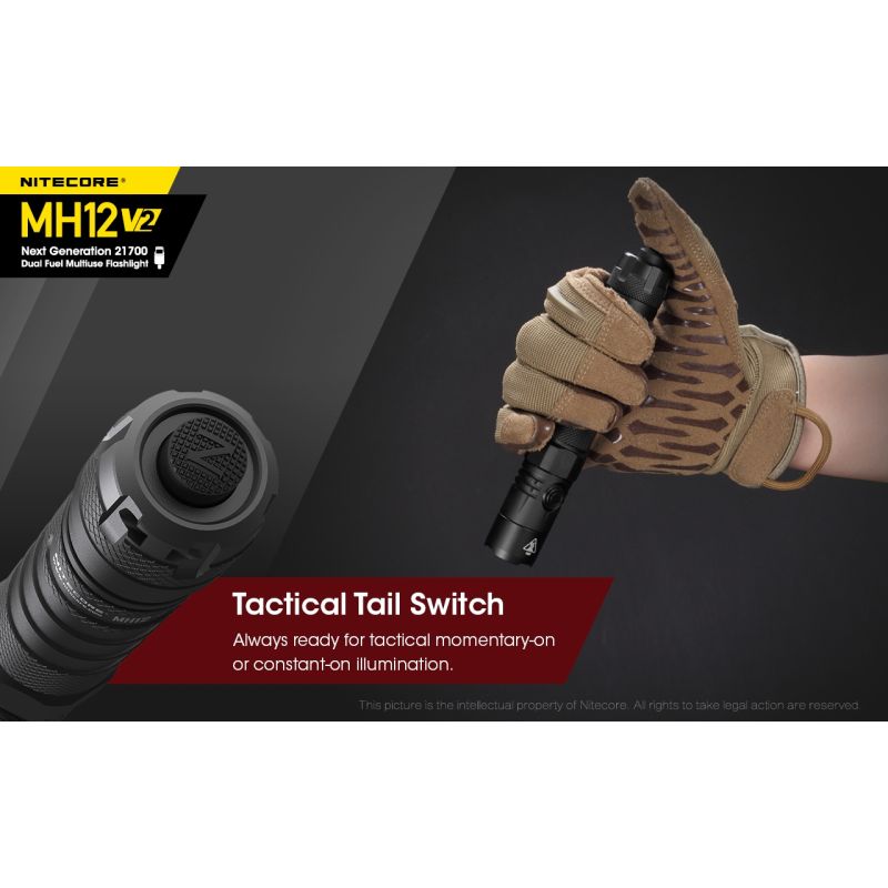 Nitecore MH12 V2 XP-L2 V6 LED lommelygte 1200 lumen perfekt til udendørs eventyr med alsidige strømmuligheder