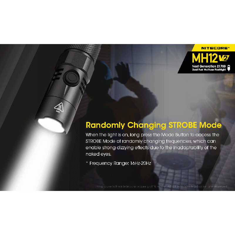 Nitecore MH12 V2 XP-L2 V6 LED lommelygte 1200 lumen perfekt til udendørs eventyr med alsidige strømmuligheder