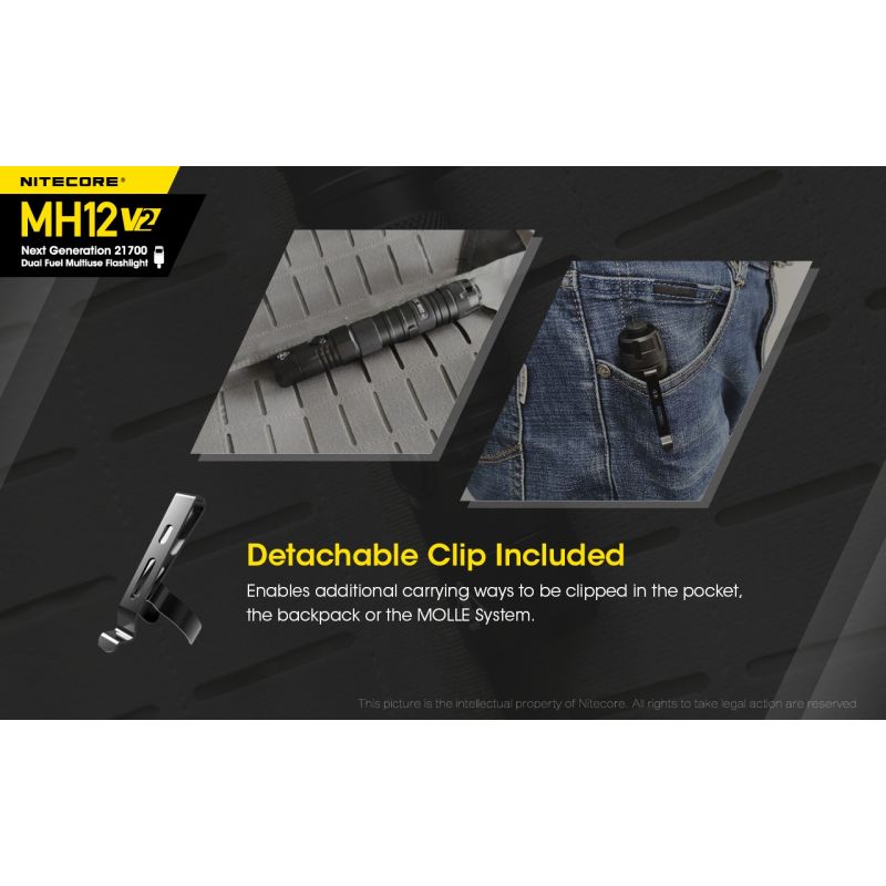 Nitecore MH12 V2 XP-L2 V6 LED lommelygte 1200 lumen perfekt til udendørs eventyr med alsidige strømmuligheder