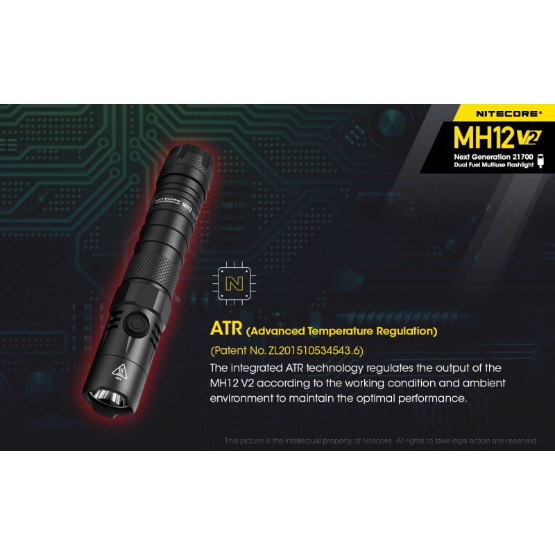 Nitecore MH12 V2 XP-L2 V6 LED lommelygte 1200 lumen perfekt til udendørs eventyr med alsidige strømmuligheder