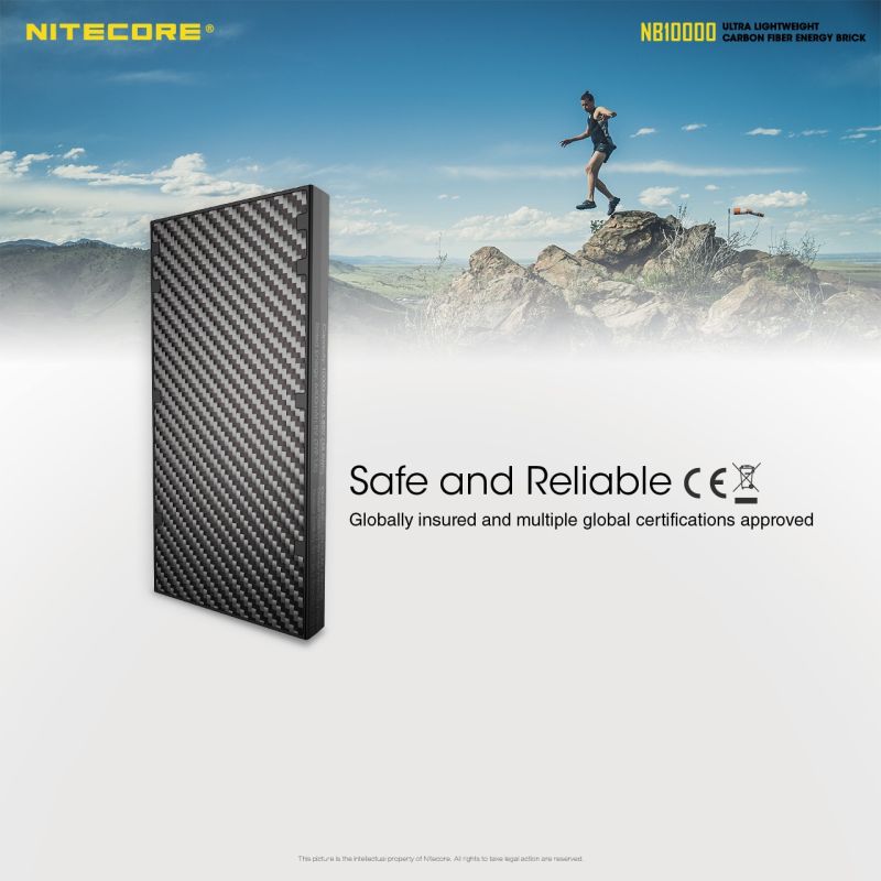 NITECORE NB10000 10000mAh letvægts powerbank QC Dual Port USB USB-C kompakt hurtig opladning smartphone tilbehør