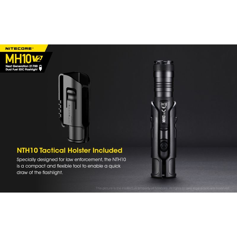 NITECORE MH10 V2 LED lommelygte 1200 lumen XP-L2 V6 holdbar kompakt design USB-C opladning udendørs eventyr