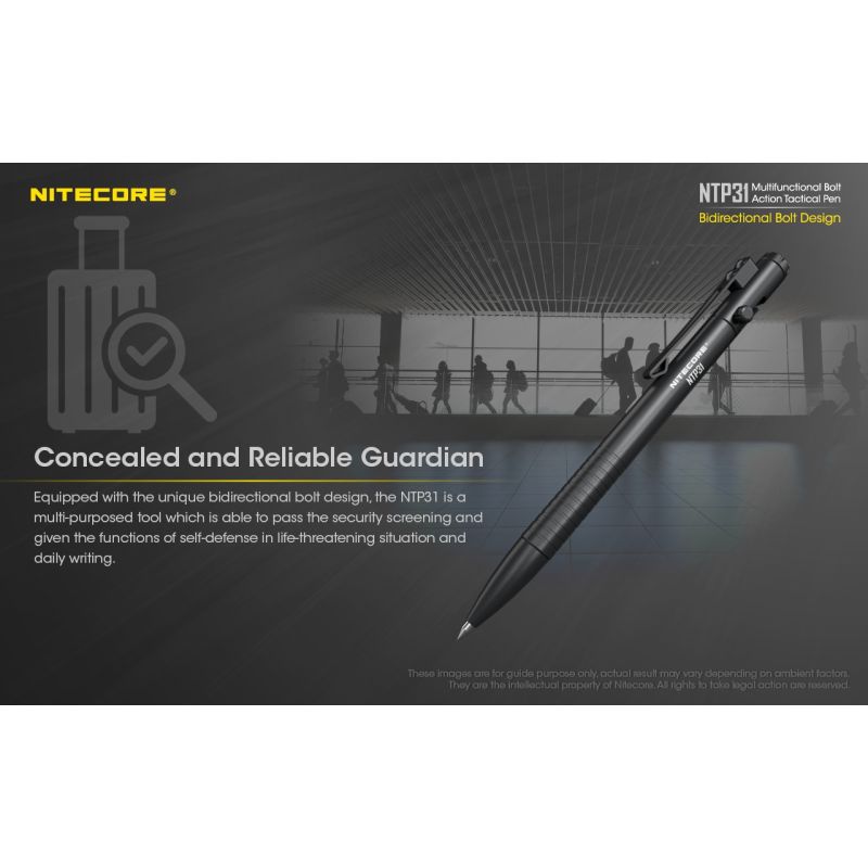 NITECORE NTP31 taktisk pen aluminiumlegering multifunktionspen med Gelion 39 refill glasbryder udendørsudstyr