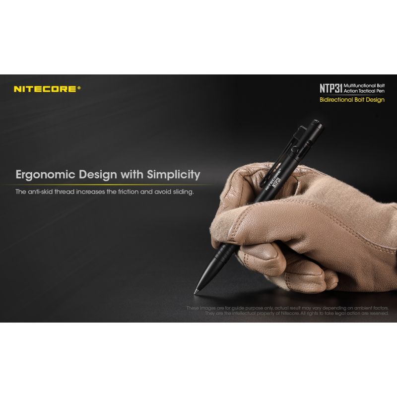 NITECORE NTP31 taktisk pen aluminiumlegering multifunktionspen med Gelion 39 refill glasbryder udendørsudstyr