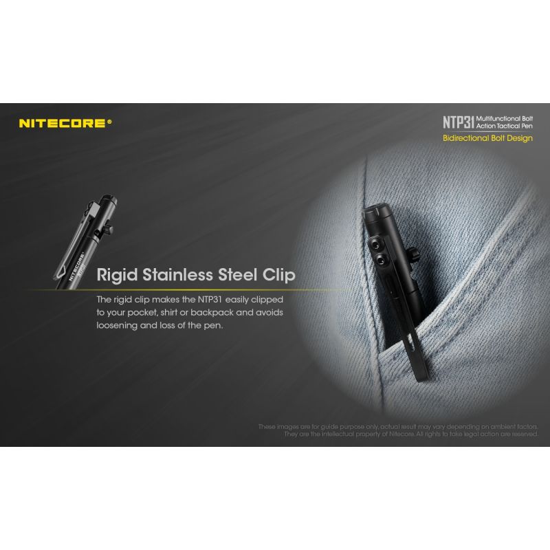 NITECORE NTP31 taktisk pen aluminiumlegering multifunktionspen med Gelion 39 refill glasbryder udendørsudstyr