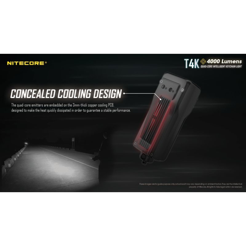 Nitecore T4K bærbar nøglering lommelygte 4000 lumen USB-C opladning kompakt og pålidelig udendørs belysning