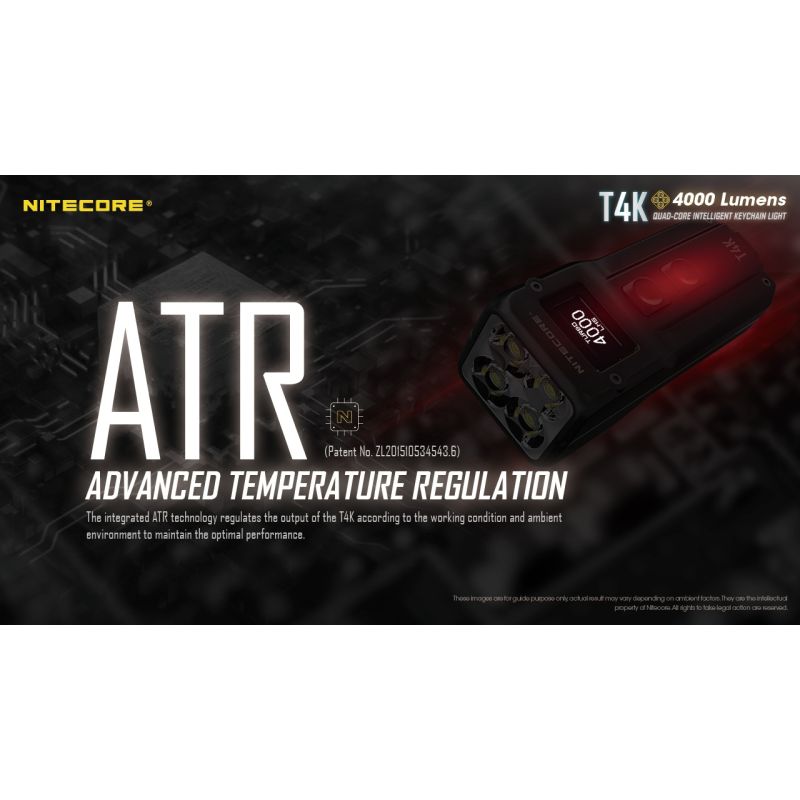Nitecore T4K bærbar nøglering lommelygte 4000 lumen USB-C opladning kompakt og pålidelig udendørs belysning