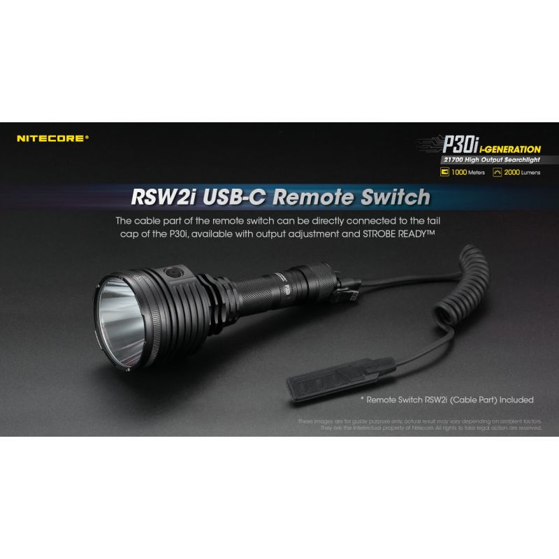 Nitecore P30i med XHP35 HI LED 2000 lumen højtydende lommelygte med 1000 meter rækkevidde til natteeventyr