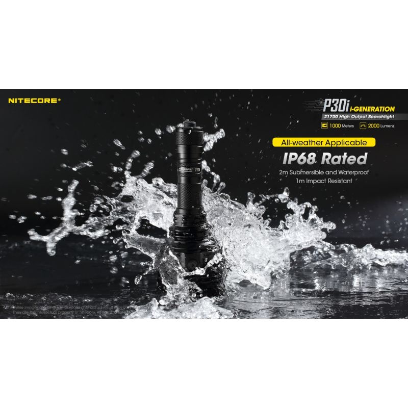 Nitecore P30i med XHP35 HI LED 2000 lumen højtydende lommelygte med 1000 meter rækkevidde til natteeventyr